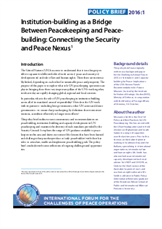 POLICY BRIEF 2016:1 Institution-building As A Bridge Between ...