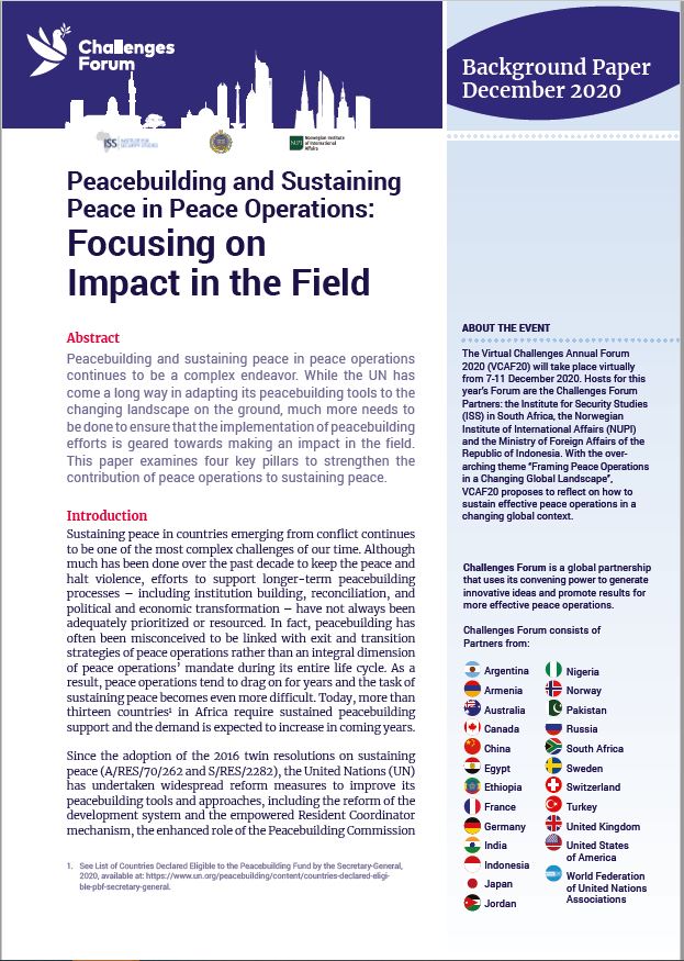 Background Paper: Peacebuilding And Sustaining Peace In Peace ...